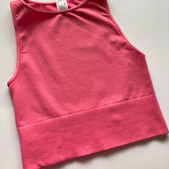 Bubblegum Solid High Neck Crop Top - Picture 3 of 3